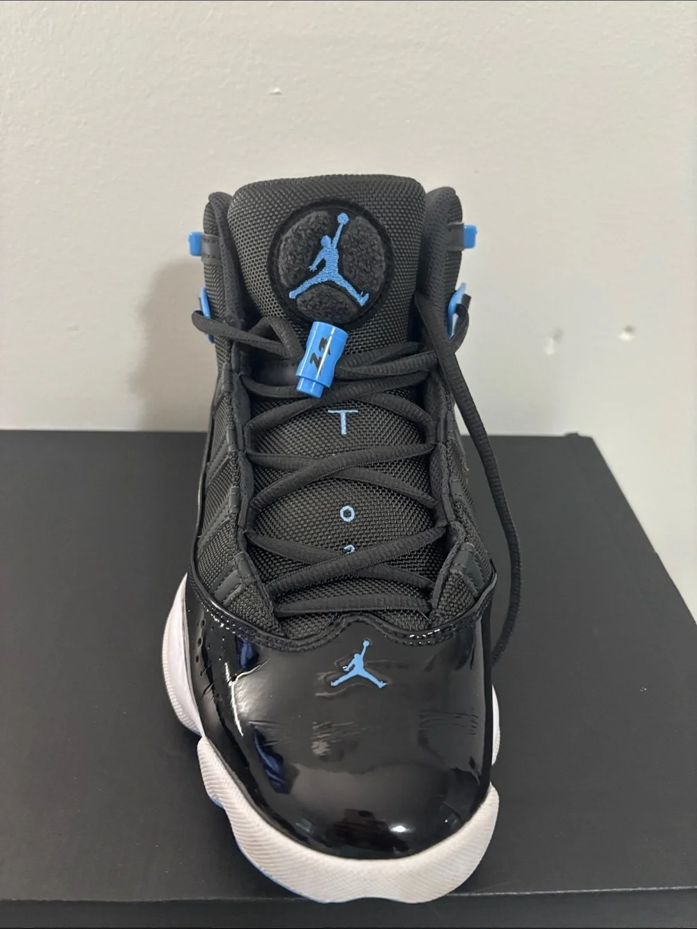 Jordan 6 Rings - Black and Blue High-Top Basketball Sneakers
